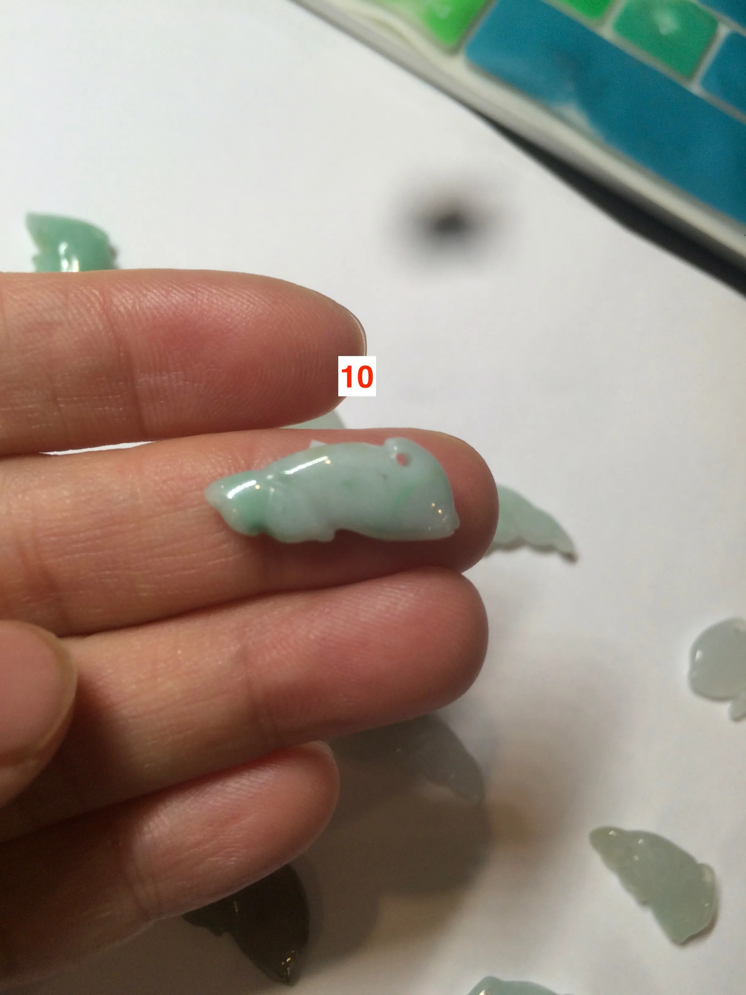 100% Natural sunny green/white/ice clear/brown jadeite Jade baby dolphin pendant AX30 add on item