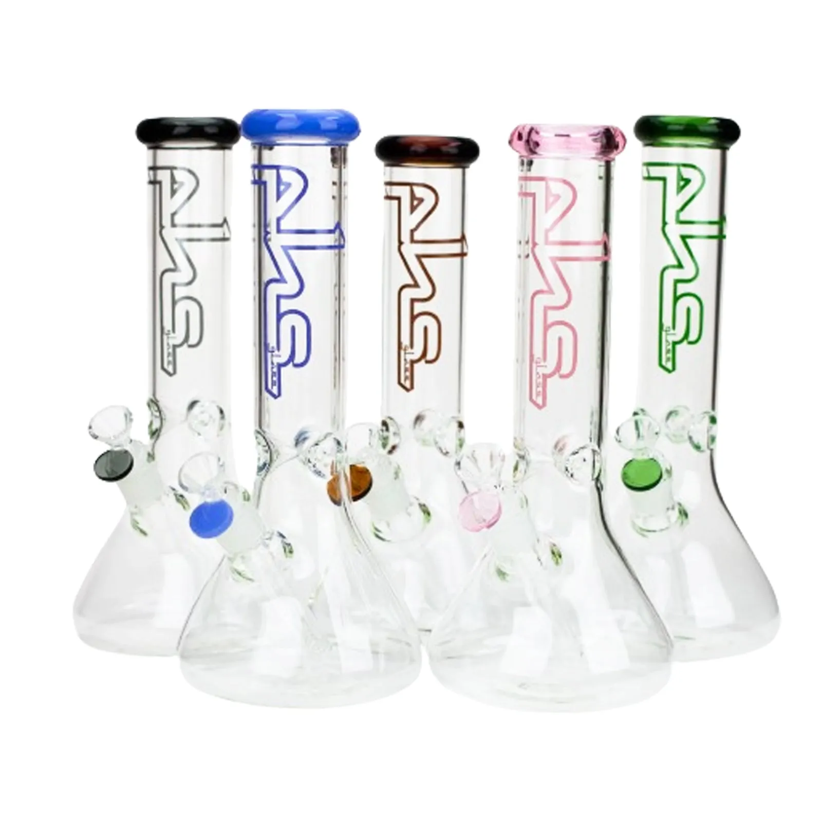 12-Inch Glass Flower Graphic Beaker Bongs