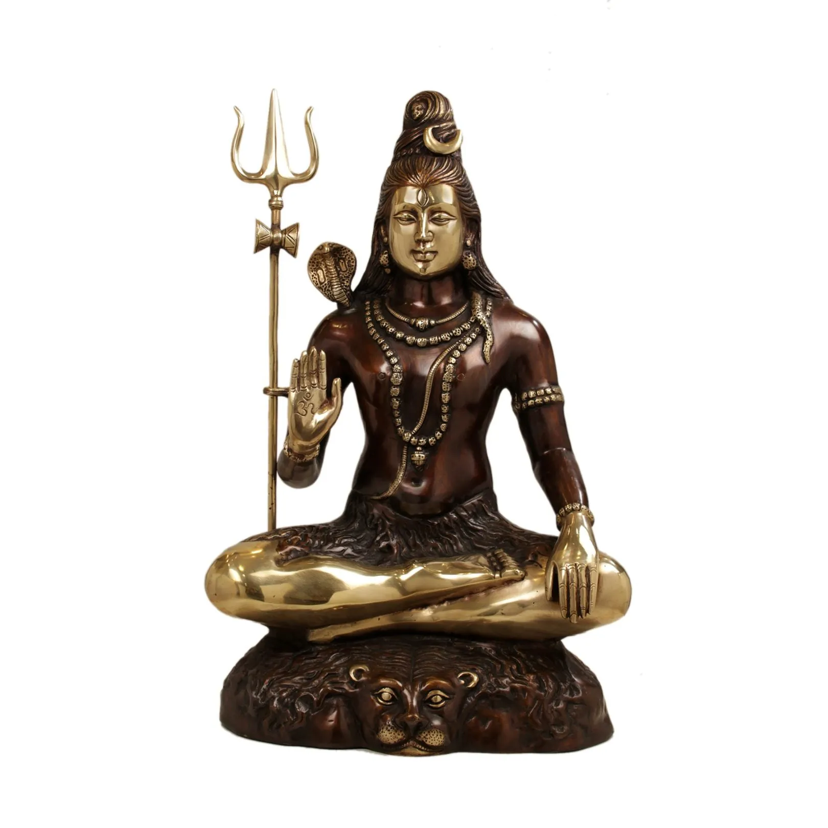 22.5" BRASS SHIVA SITTING COLOUR BRT