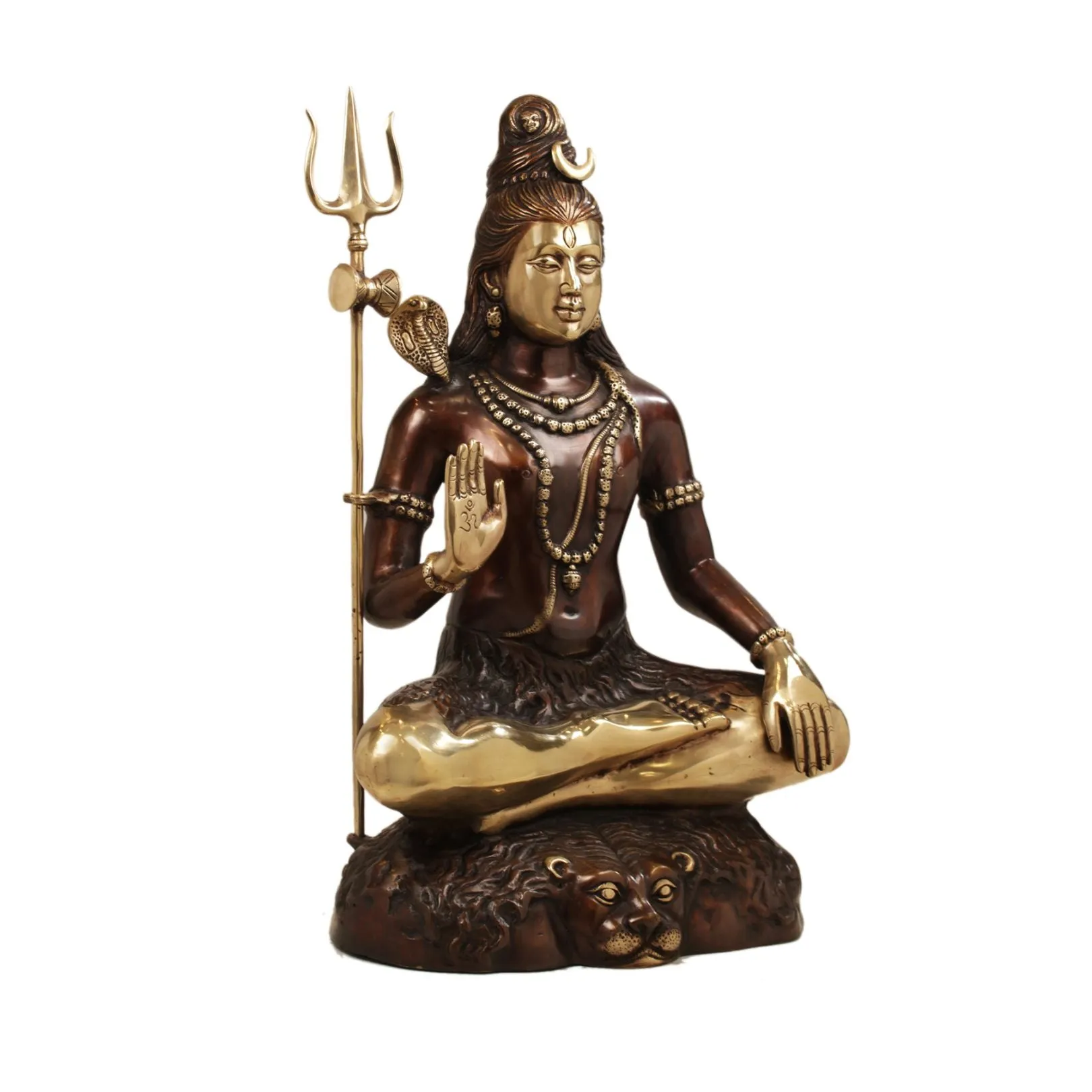 22.5" BRASS SHIVA SITTING COLOUR BRT