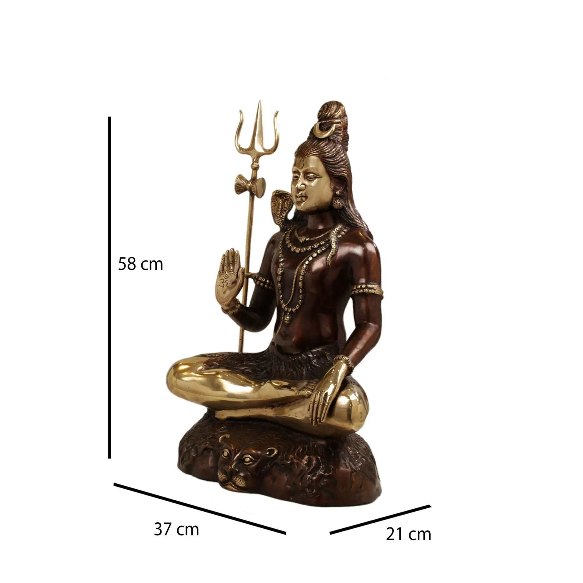 22.5" BRASS SHIVA SITTING COLOUR BRT