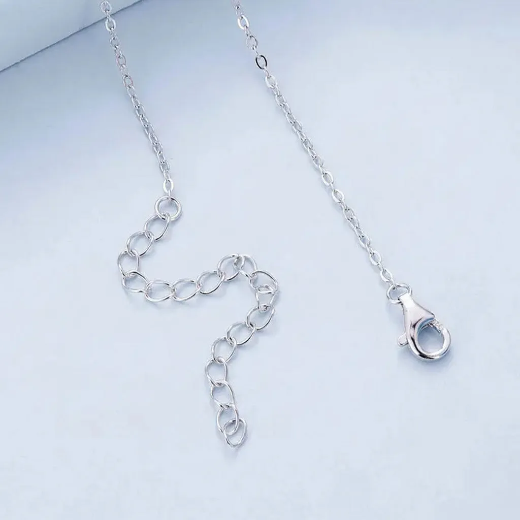 925 Sterling Silver Love Calla Lily Pearl Flower Pendant Necklace for Women