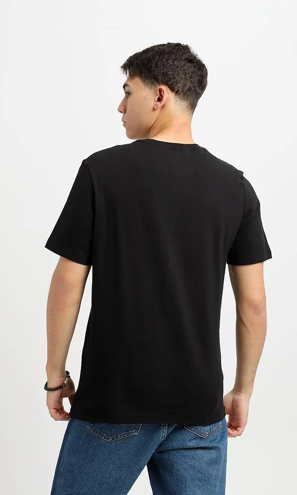 95060 "Wisdom Courage" Regular Fit Round Tee - Black