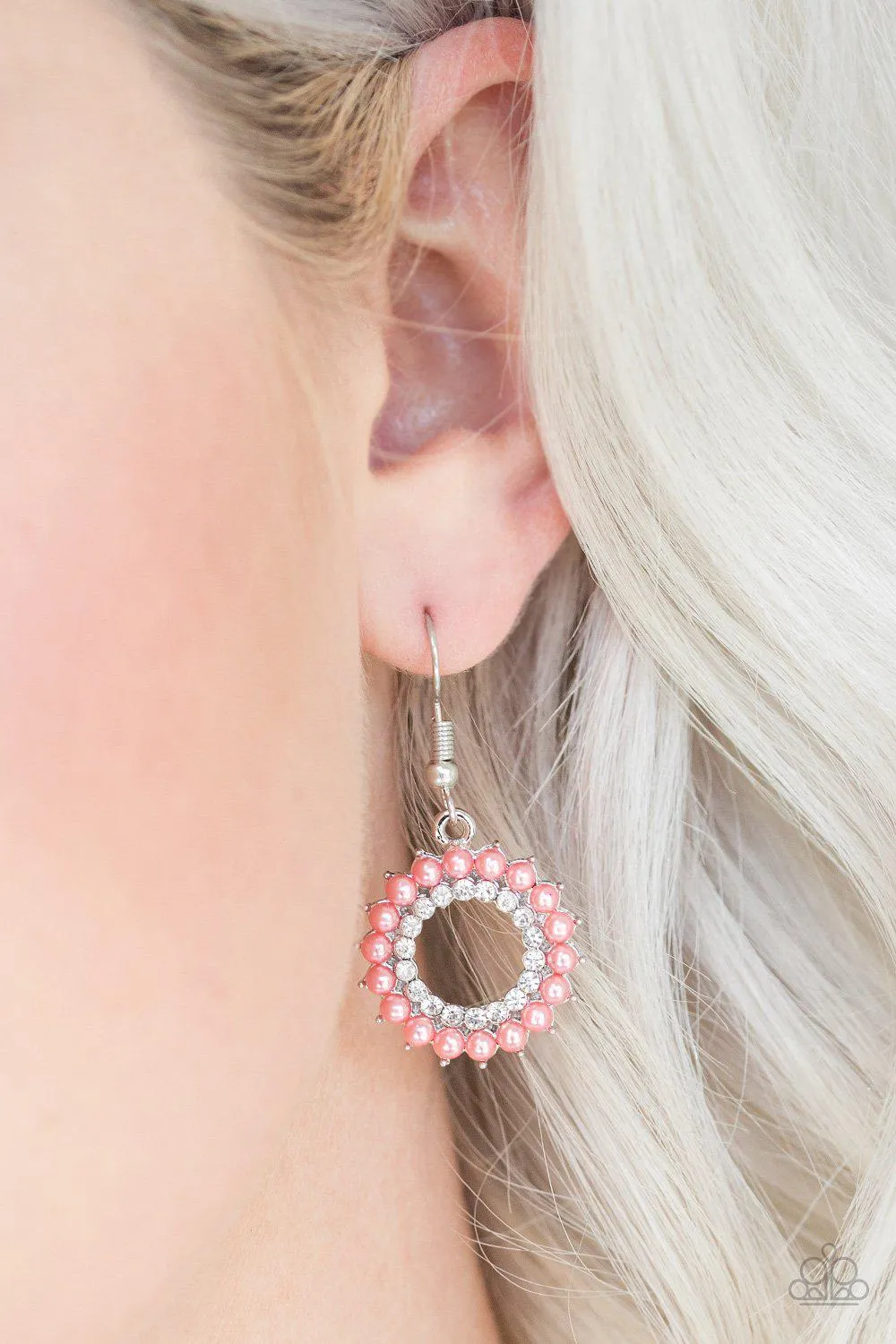 A Proper Lady Coral Pearl Earrings - Paparazzi Accessories