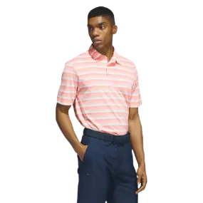 Adidas Two-Color Striped Polo Shirt - Peach