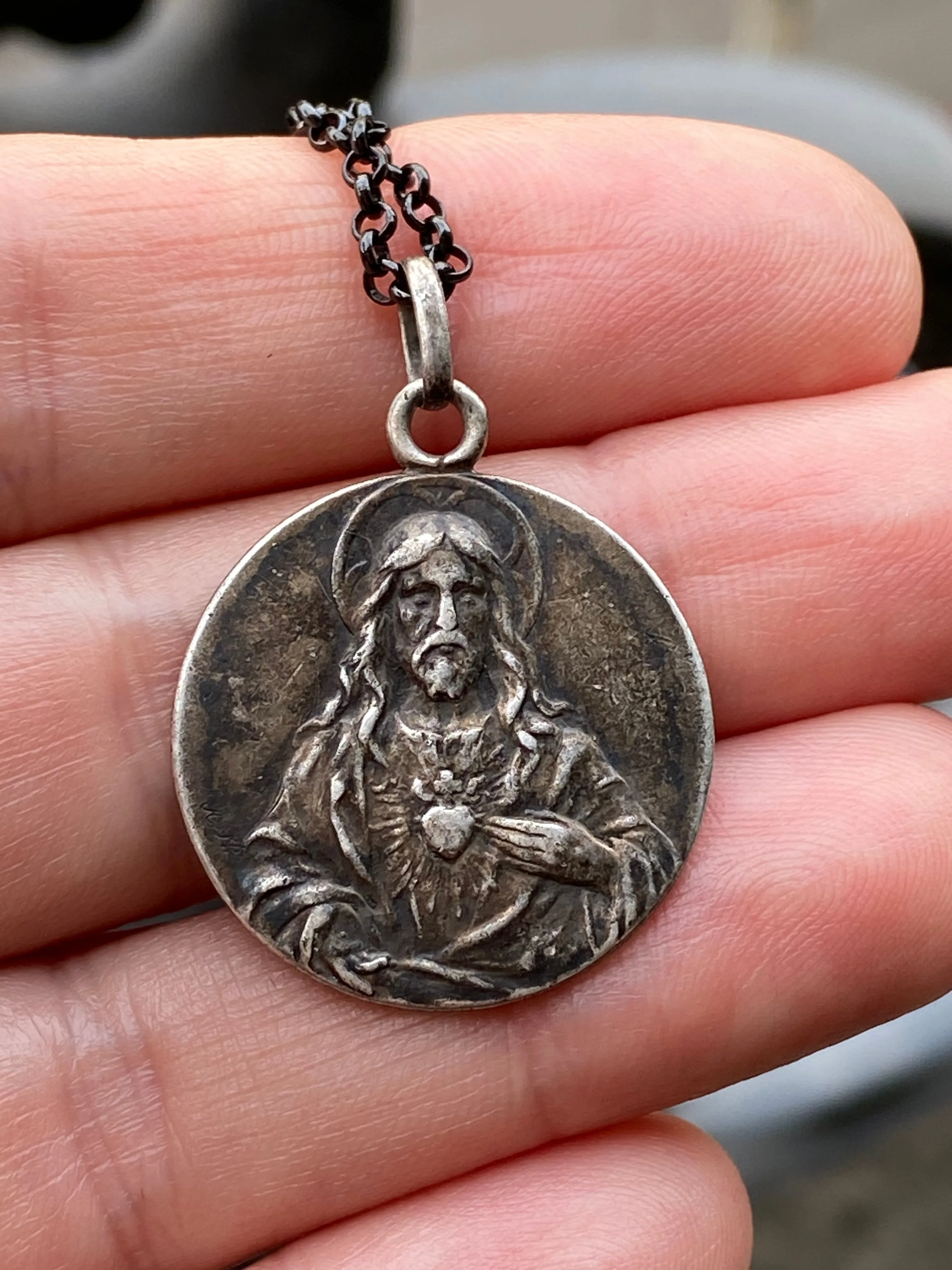 Antique Our Lady of Mount Carmel Medal Pendant