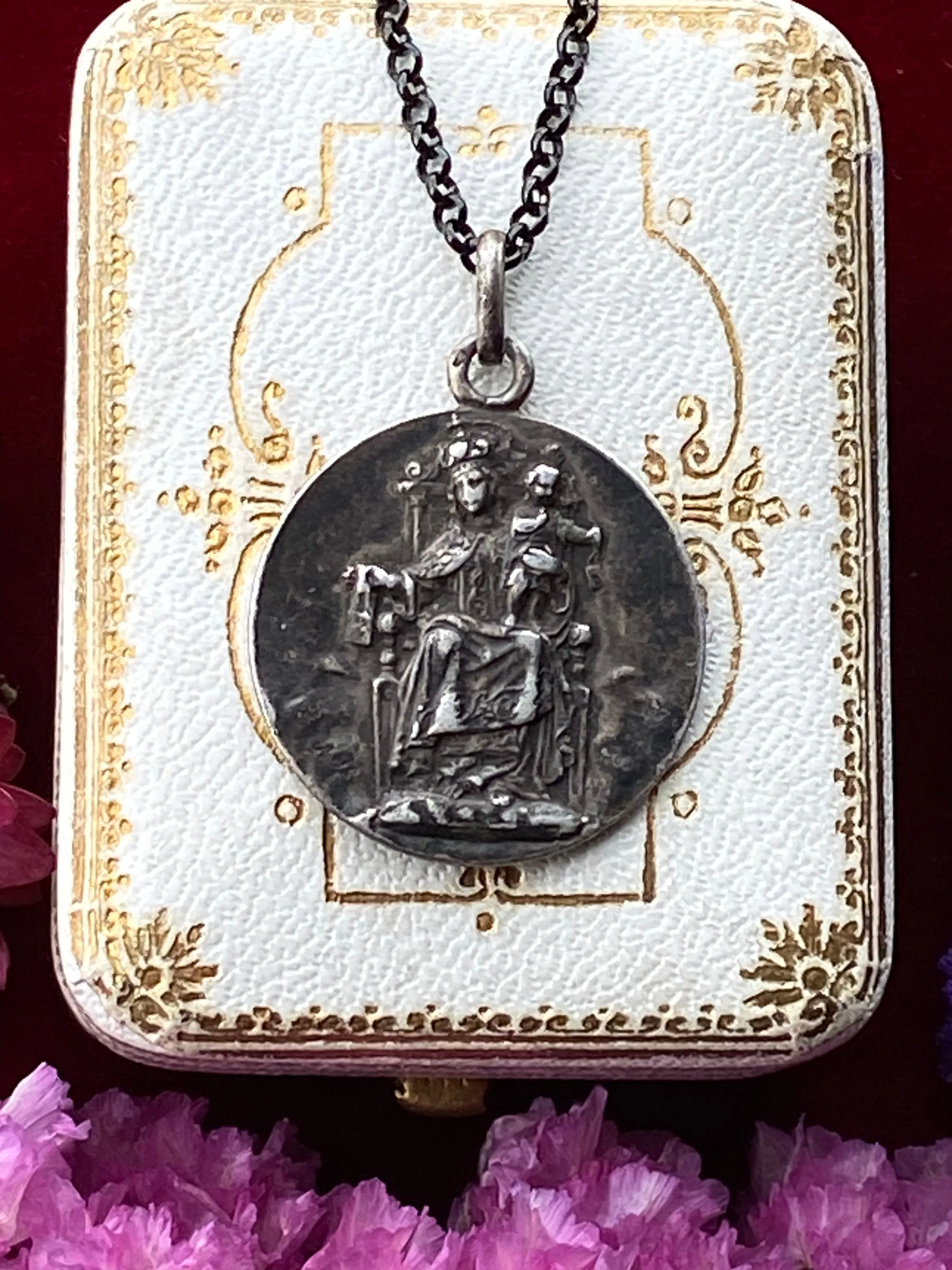 Antique Our Lady of Mount Carmel Medal Pendant