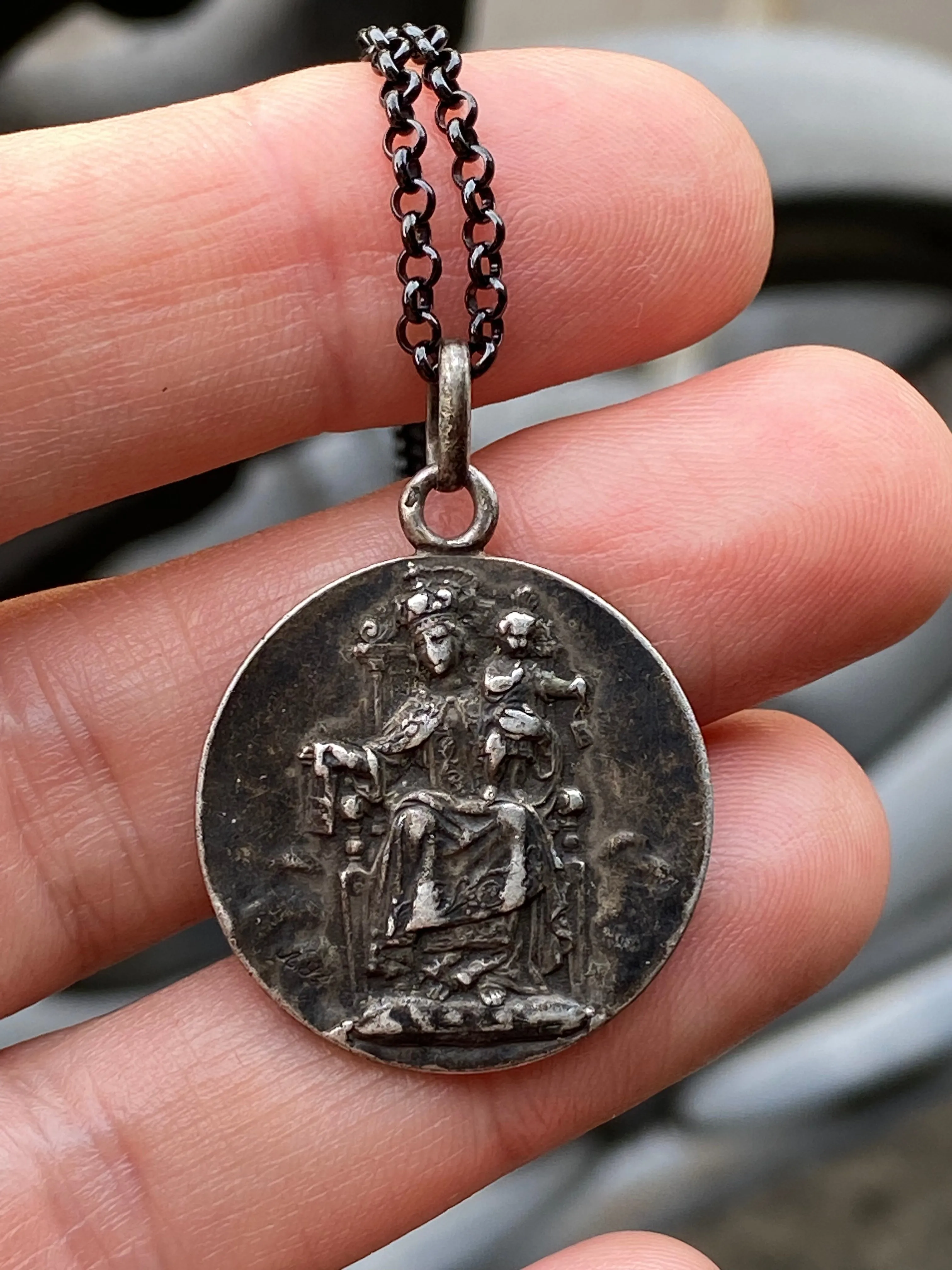 Antique Our Lady of Mount Carmel Medal Pendant