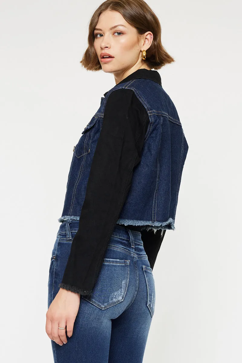 Asteria Cropped Two-Tone Jacket