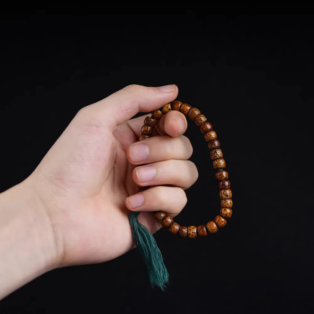 Authentic Antique Tibetan Star Moon Bodhi Seed Mala Beads