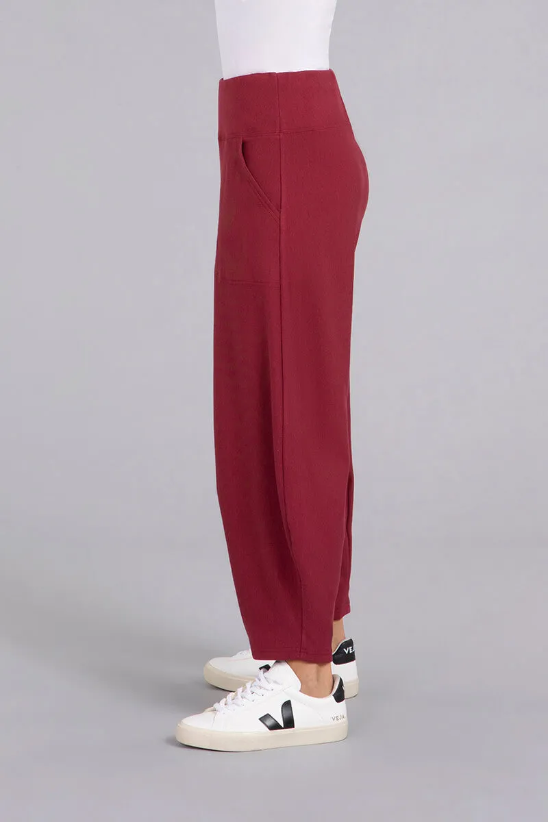 Bamboo Fleece Narrow Lantern Pant | Cherry