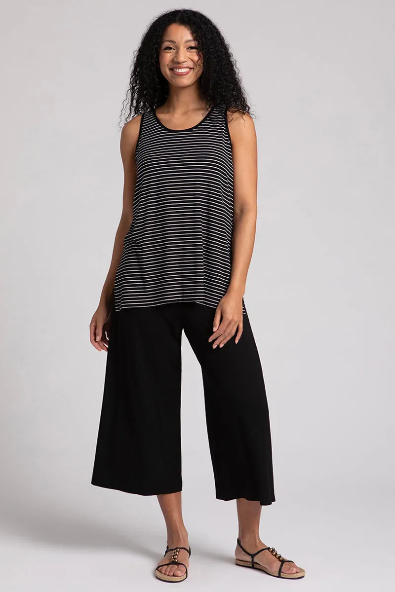 Bamboo Reversible Go To Tank | Blk/Wht Pinstripe