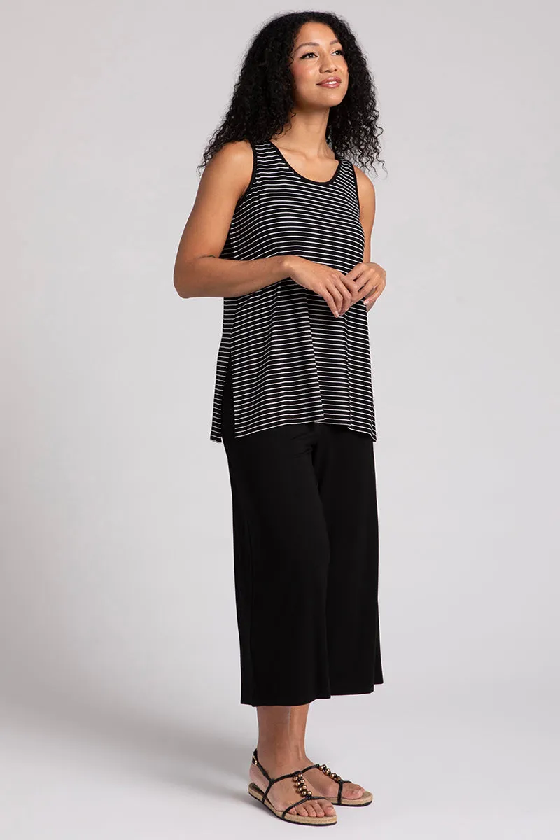 Bamboo Reversible Go To Tank | Blk/Wht Pinstripe