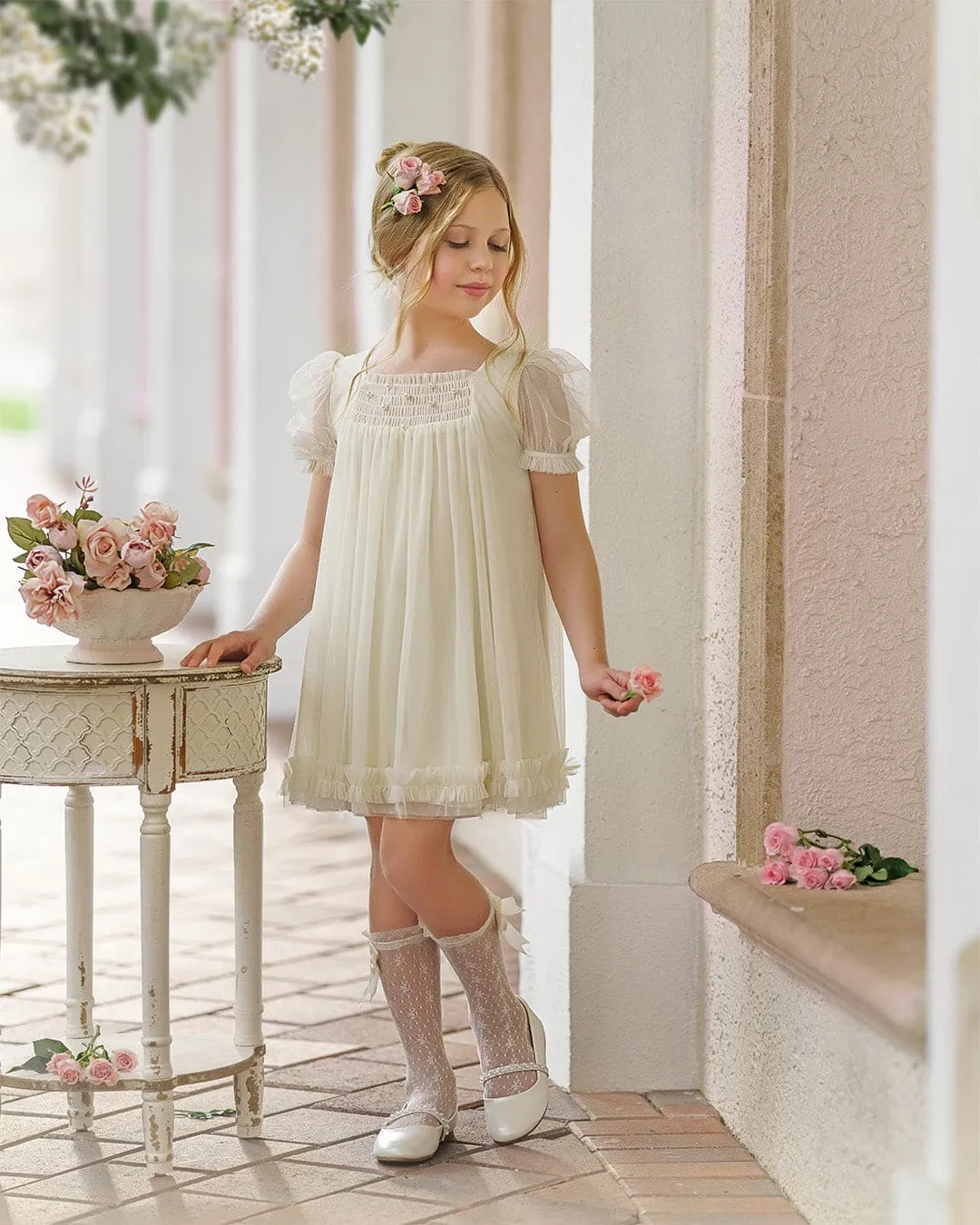 Bella Buttermilk Tulle Dress