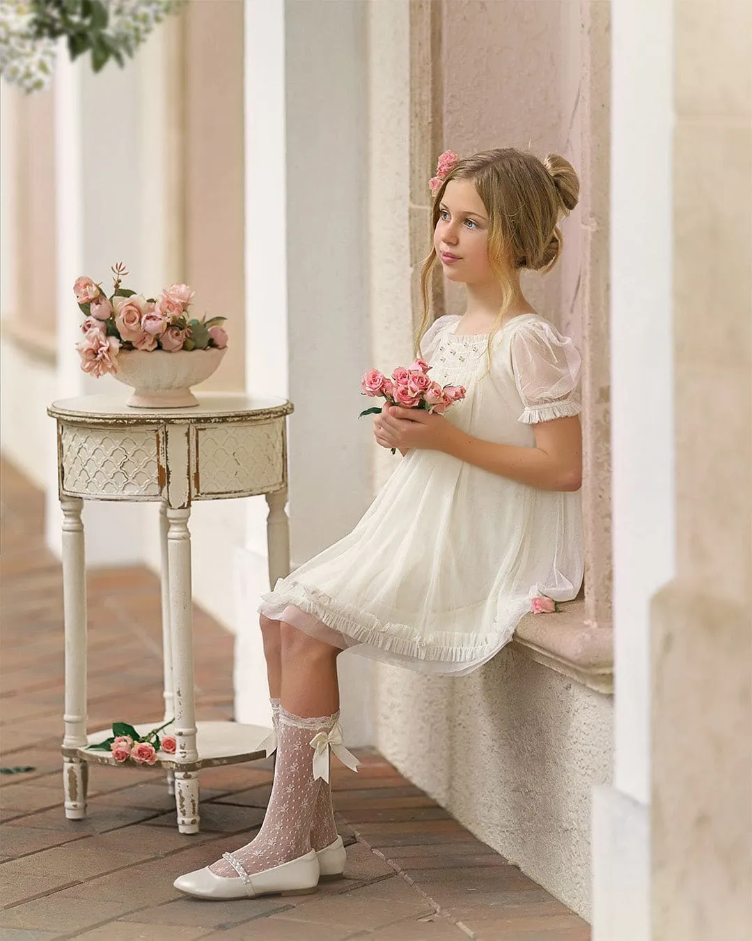 Bella Buttermilk Tulle Dress