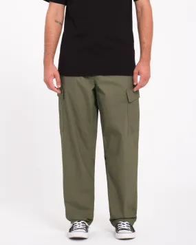 Billow Elastic Waist Cargo Trousers - Wintermoss