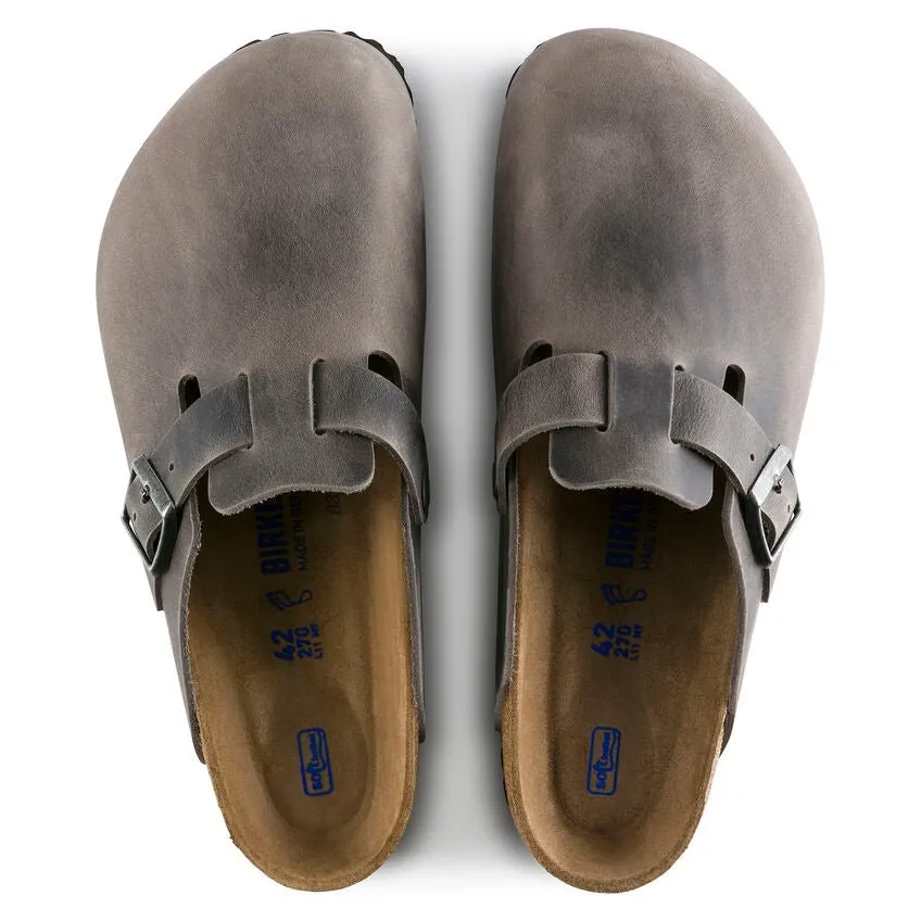 Birkenstock Boston Soft Footbed - Iron Oiled Leather