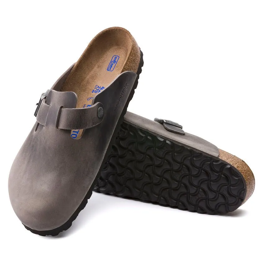 Birkenstock Boston Soft Footbed - Iron Oiled Leather