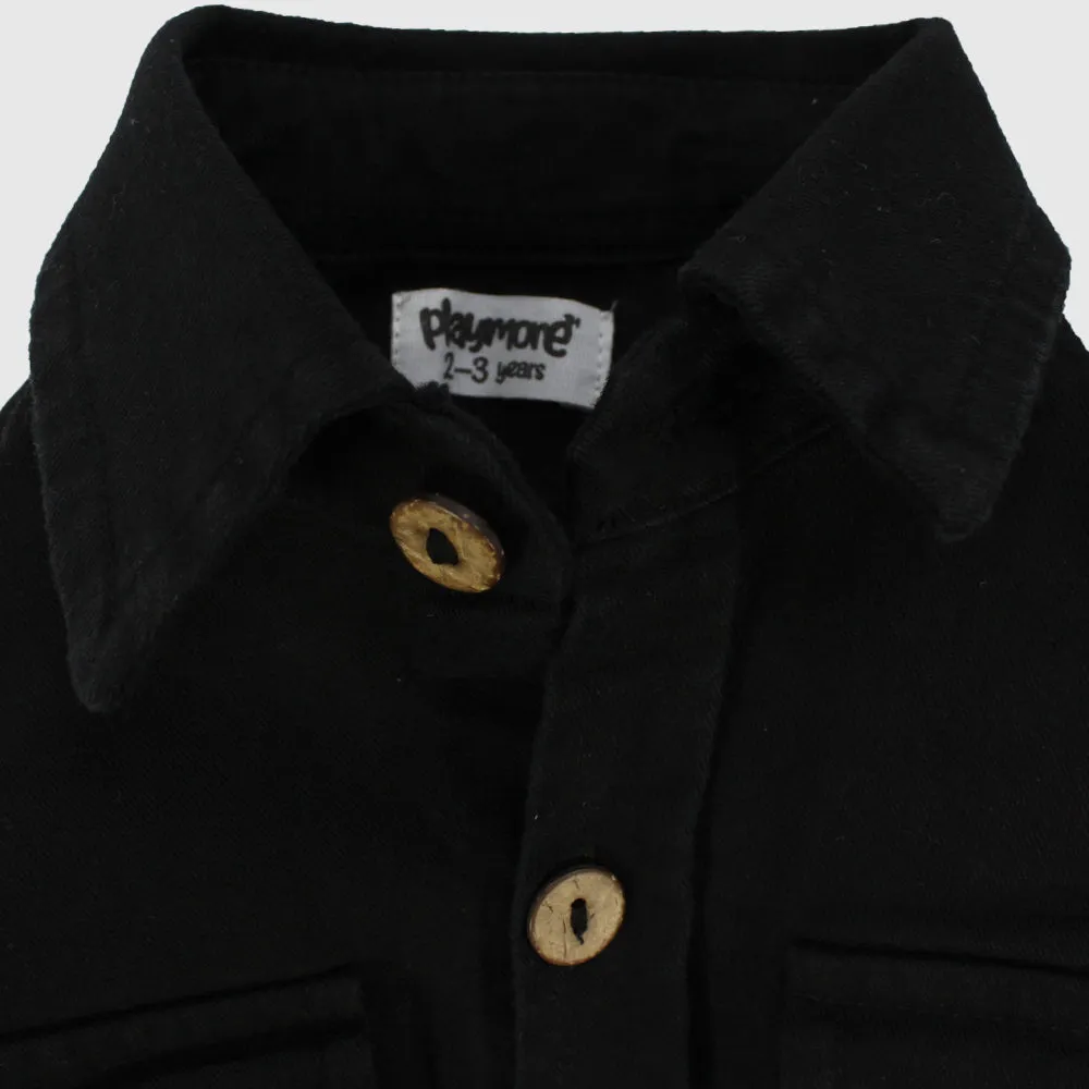 Black Long-Sleeved Overshirt