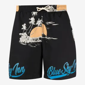 Blue Sky Inn Island Print Swim Trunks