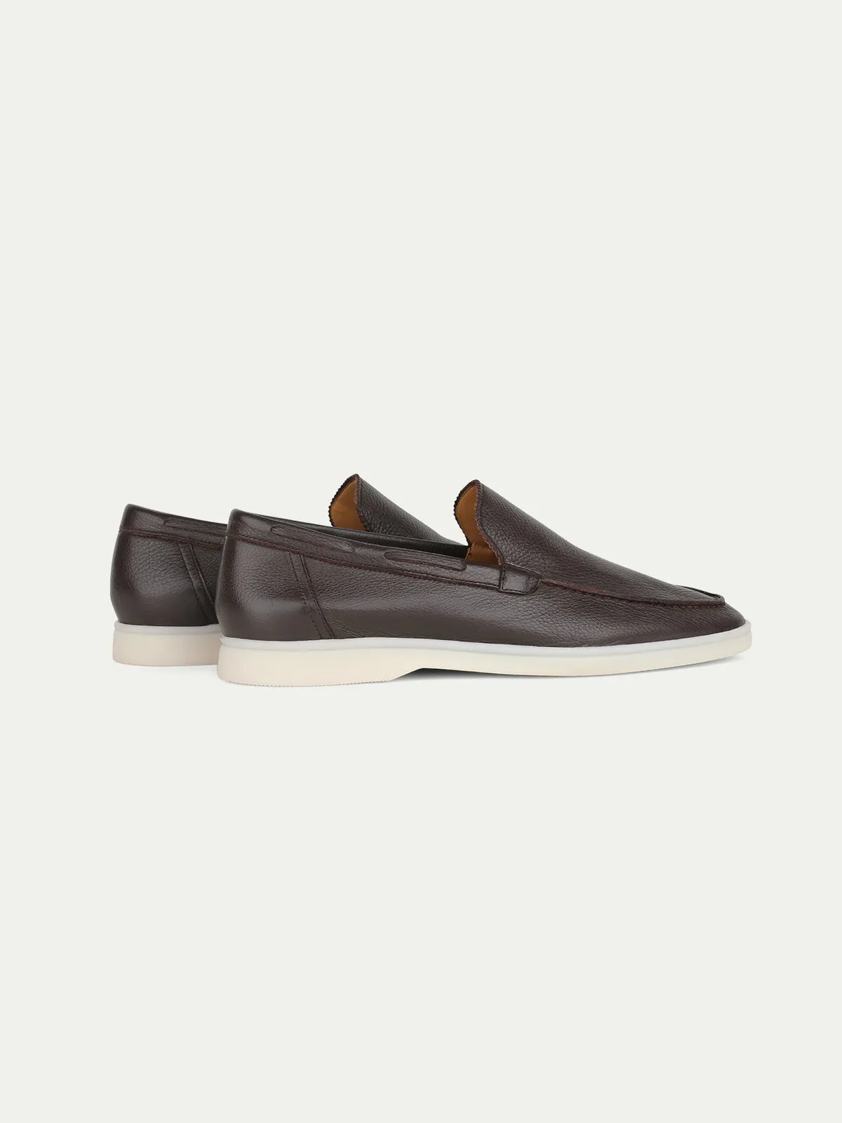 Brown Grain Yacht Loafers