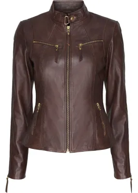 BTF CPH Biker Jacket 10245 antique brown with gold