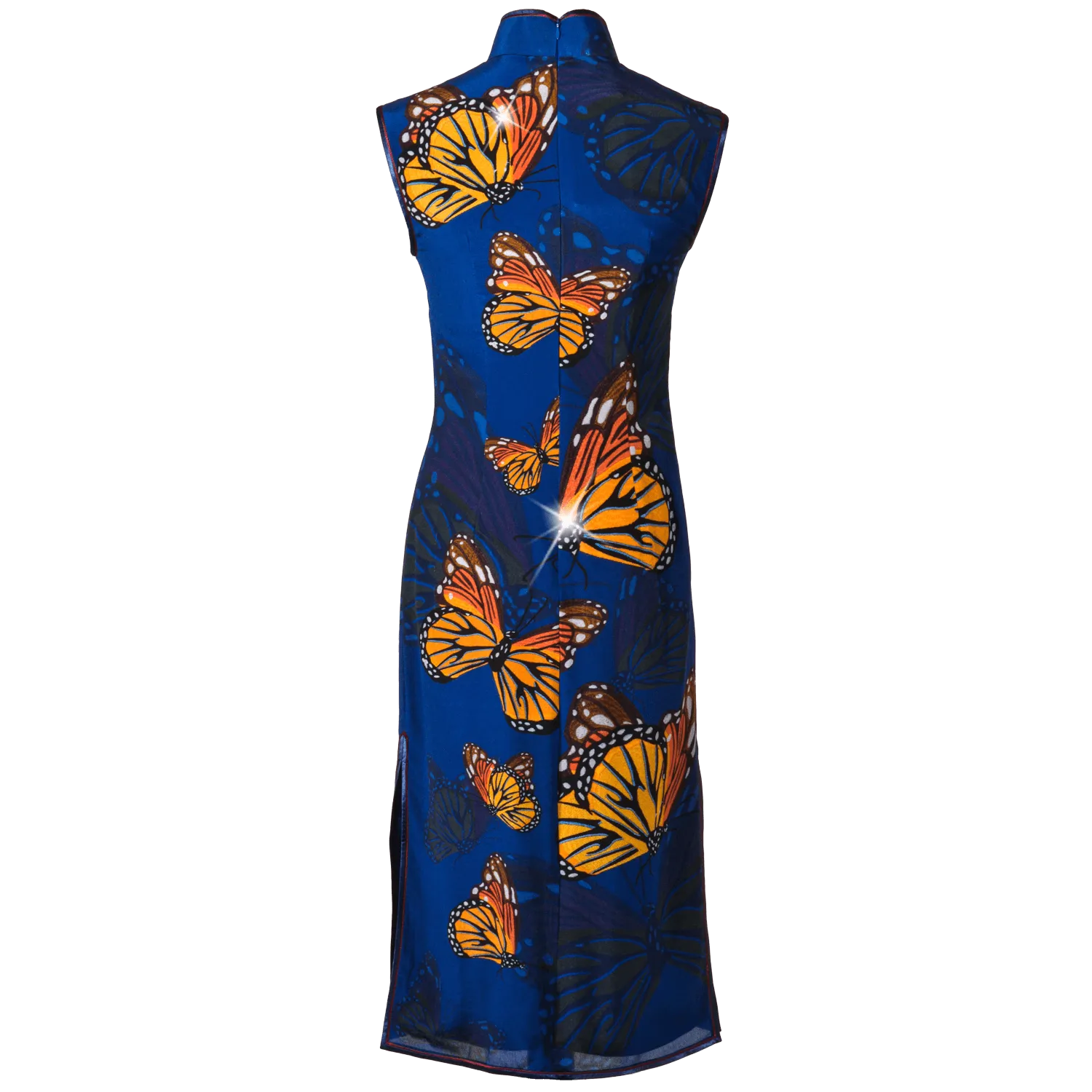 【BUTTERFLY】100% Silk Crystal Cheongsam (Sleeveless)