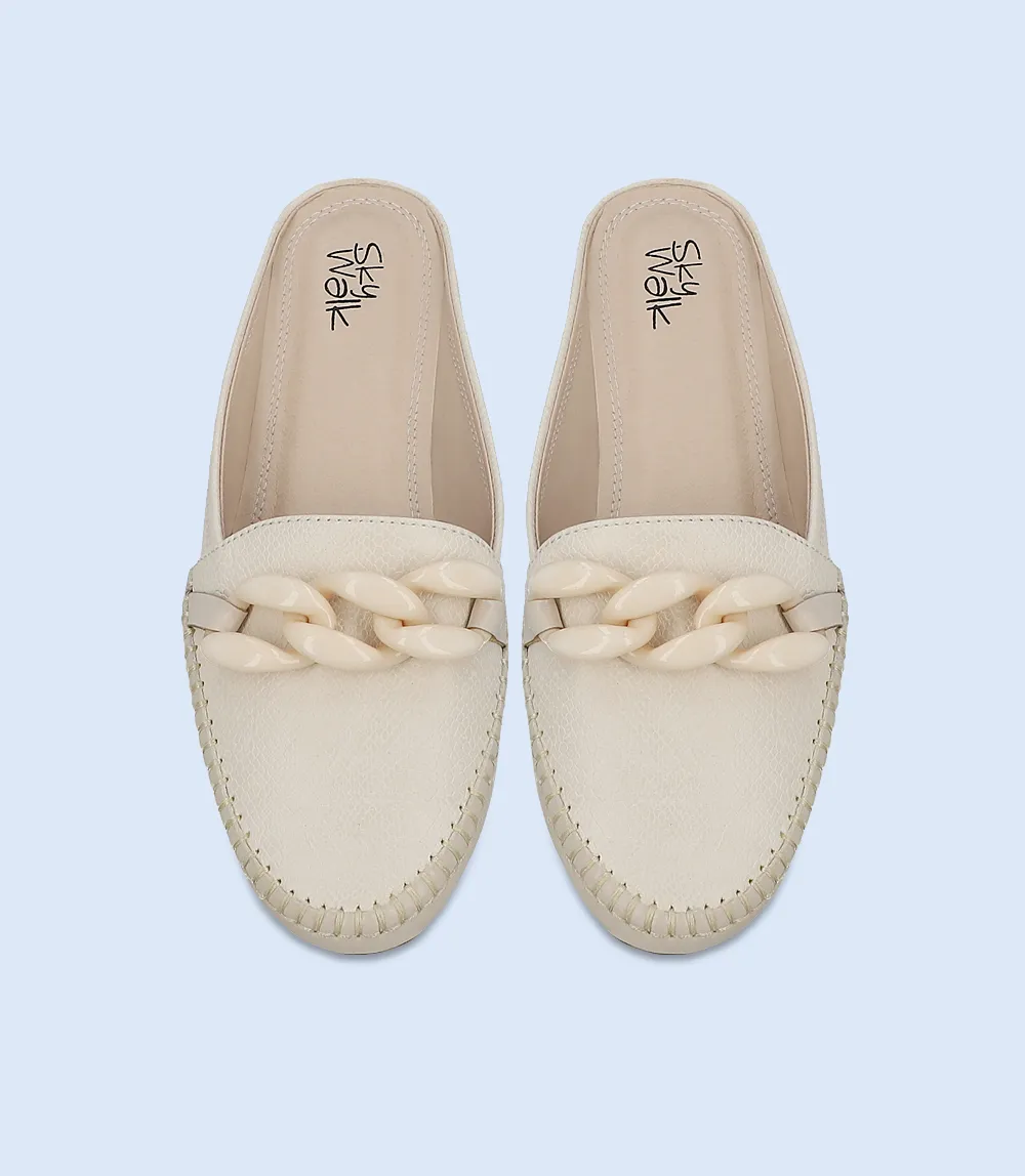 BW8290-IVORY-Women Comfort Mules