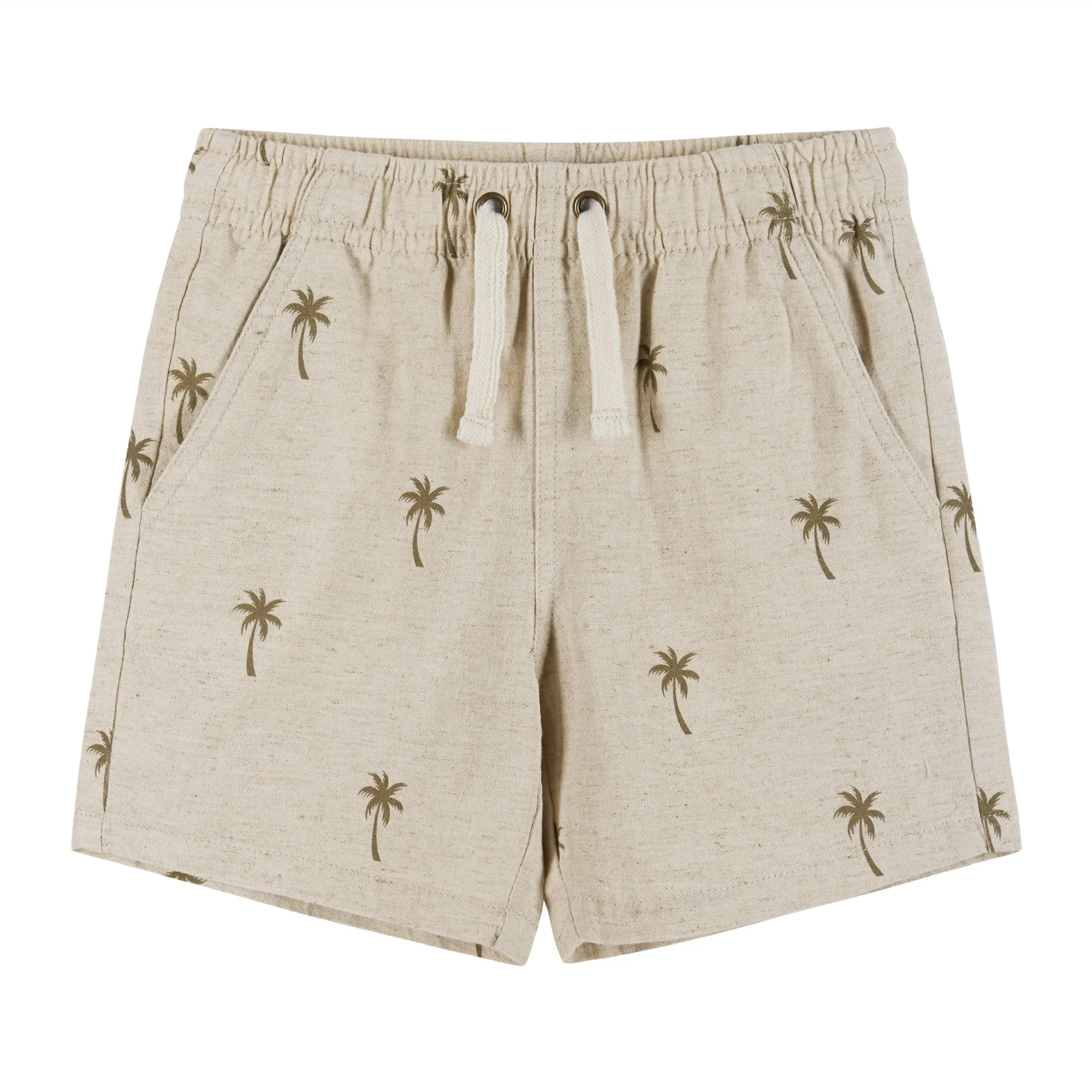 Cabana Set | Beige Linen Palm Print