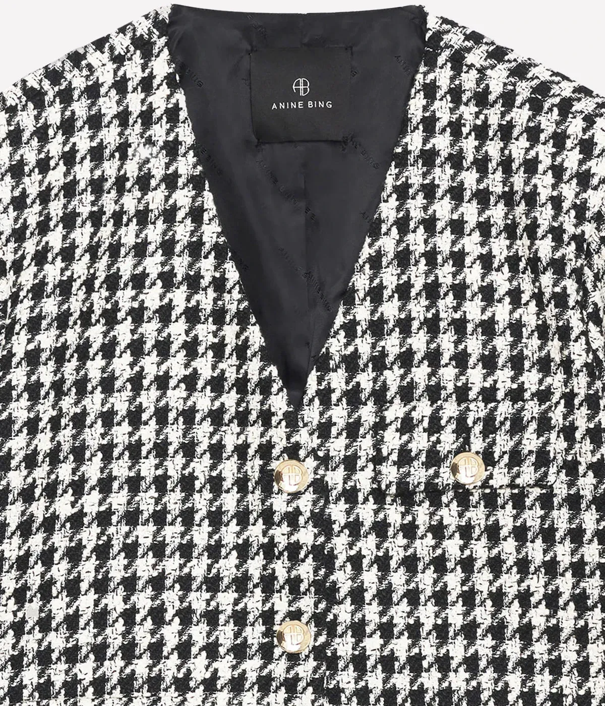 Cara Jacket in Cream Black Houndstooth