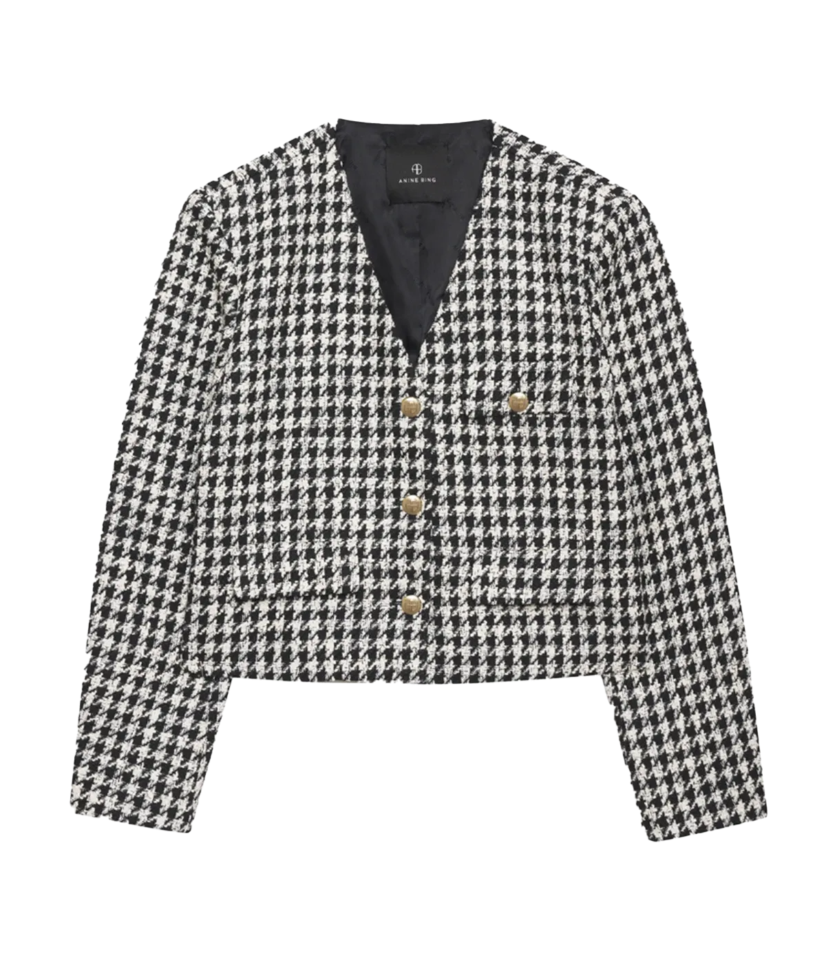 Cara Jacket in Cream Black Houndstooth