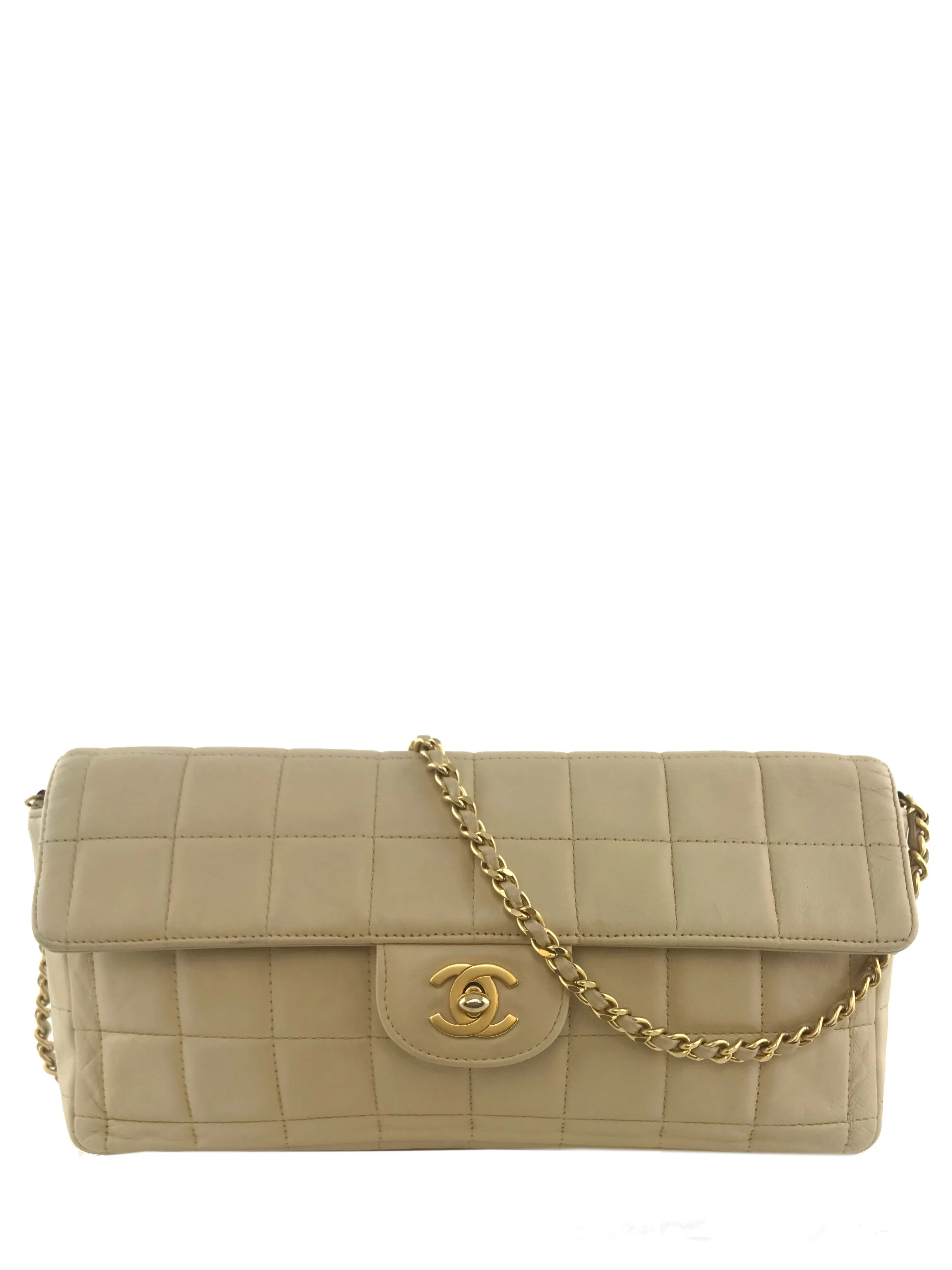 Chanel Lambskin Chocolate Bar East West Flap Bag