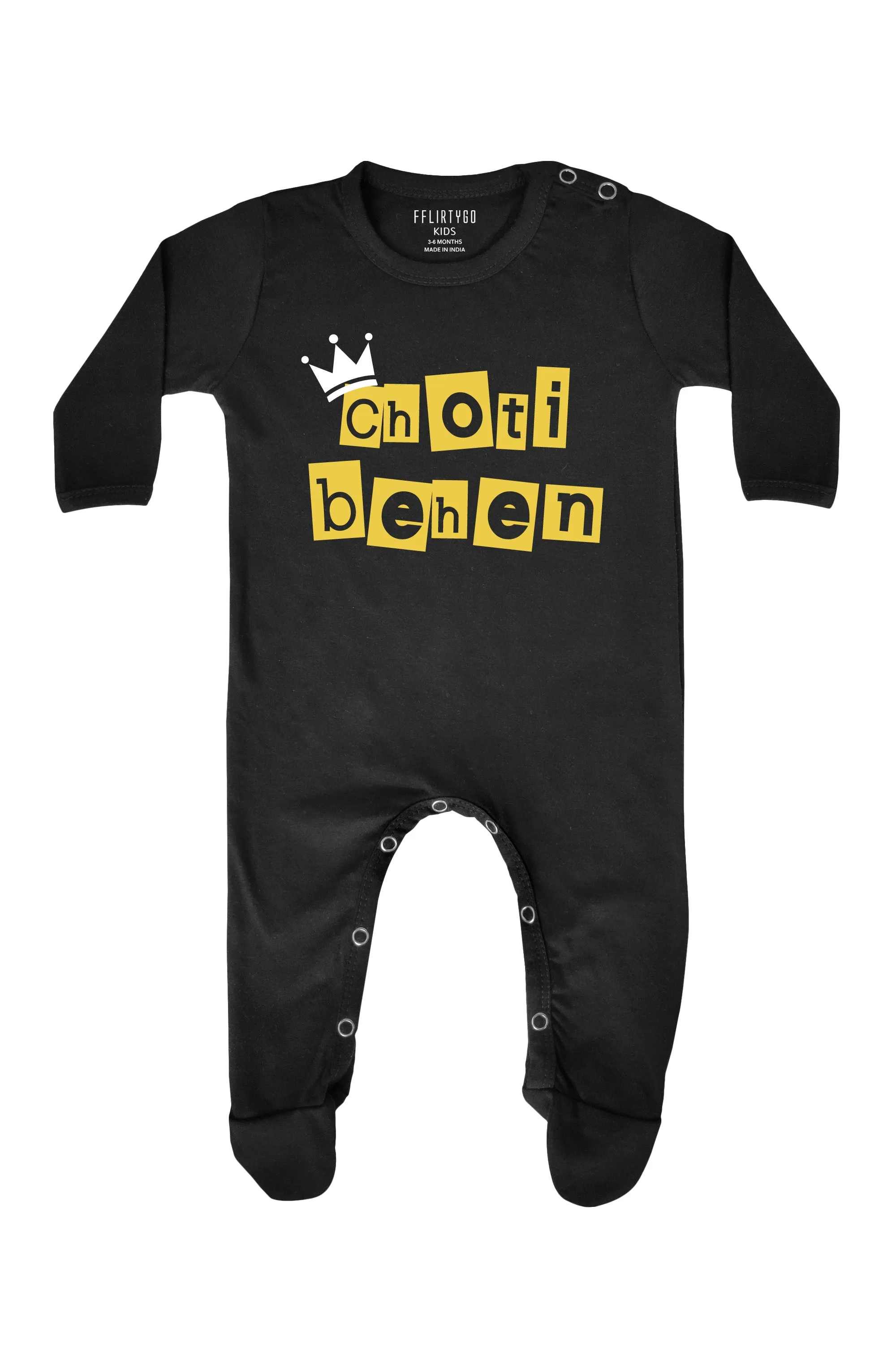 Choti Behen in Box Design Baby Romper | Onesies