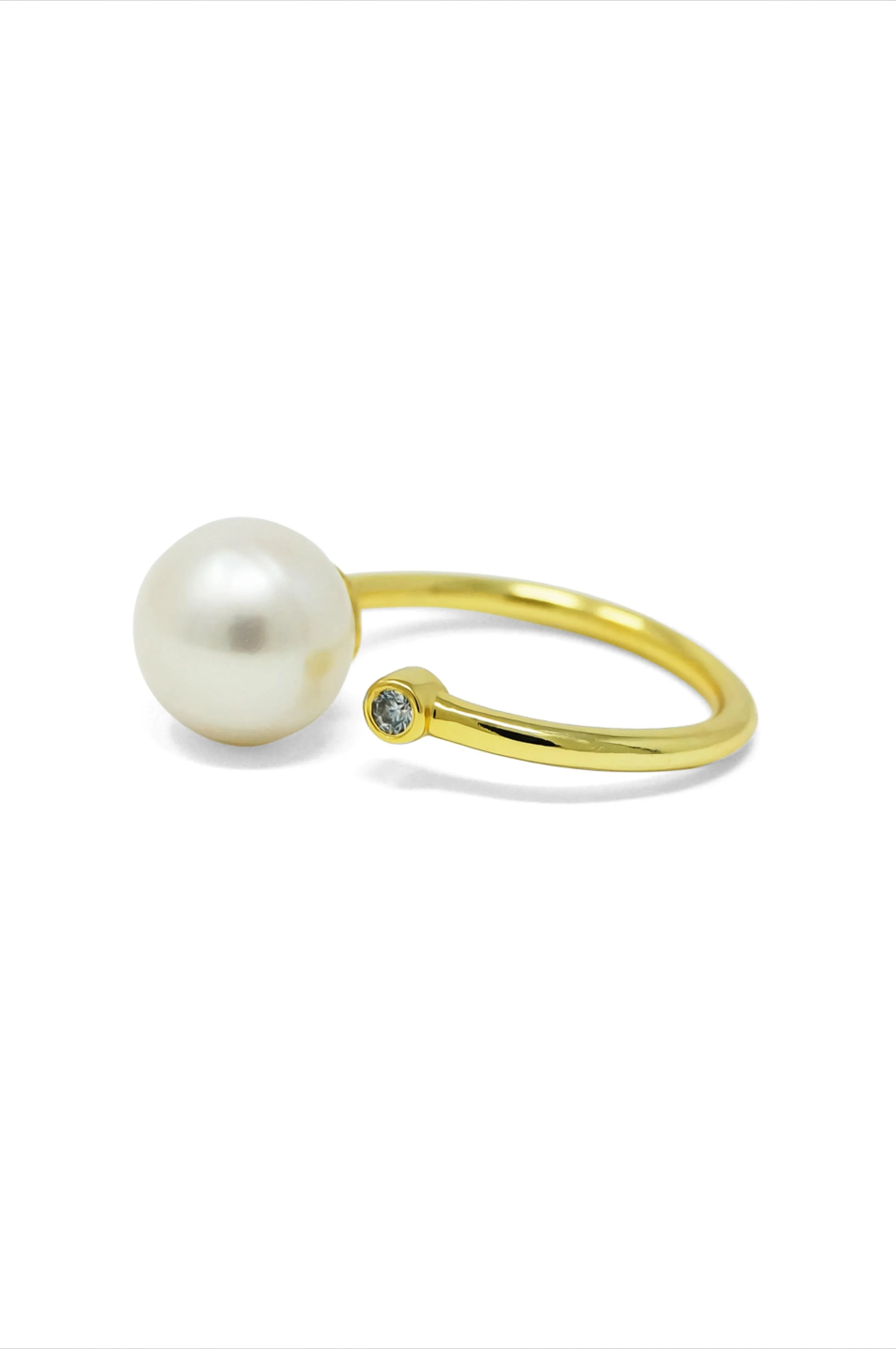 Classic Pearl Blush Gold Plated Sterling Silver Ring