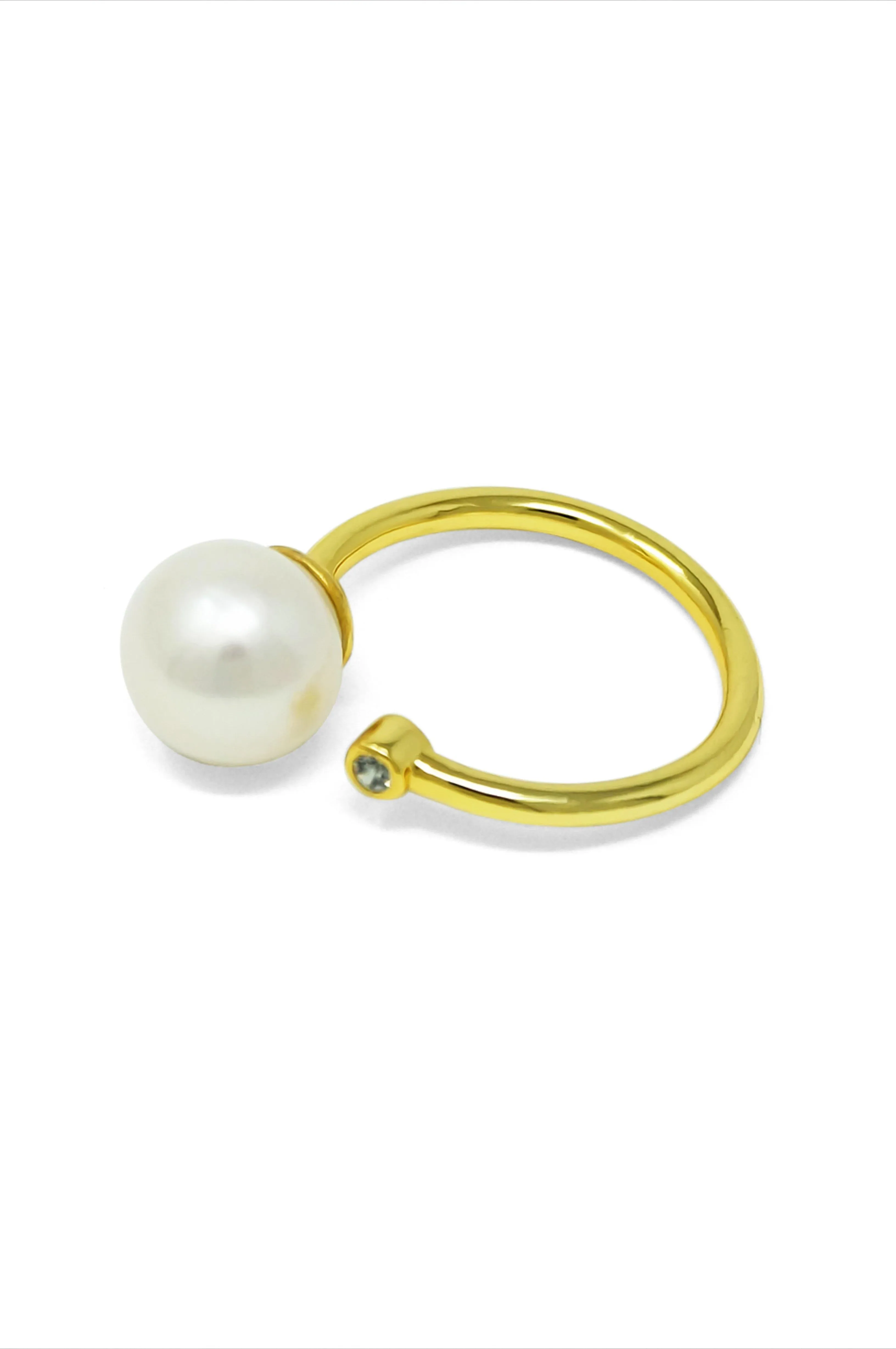 Classic Pearl Blush Gold Plated Sterling Silver Ring