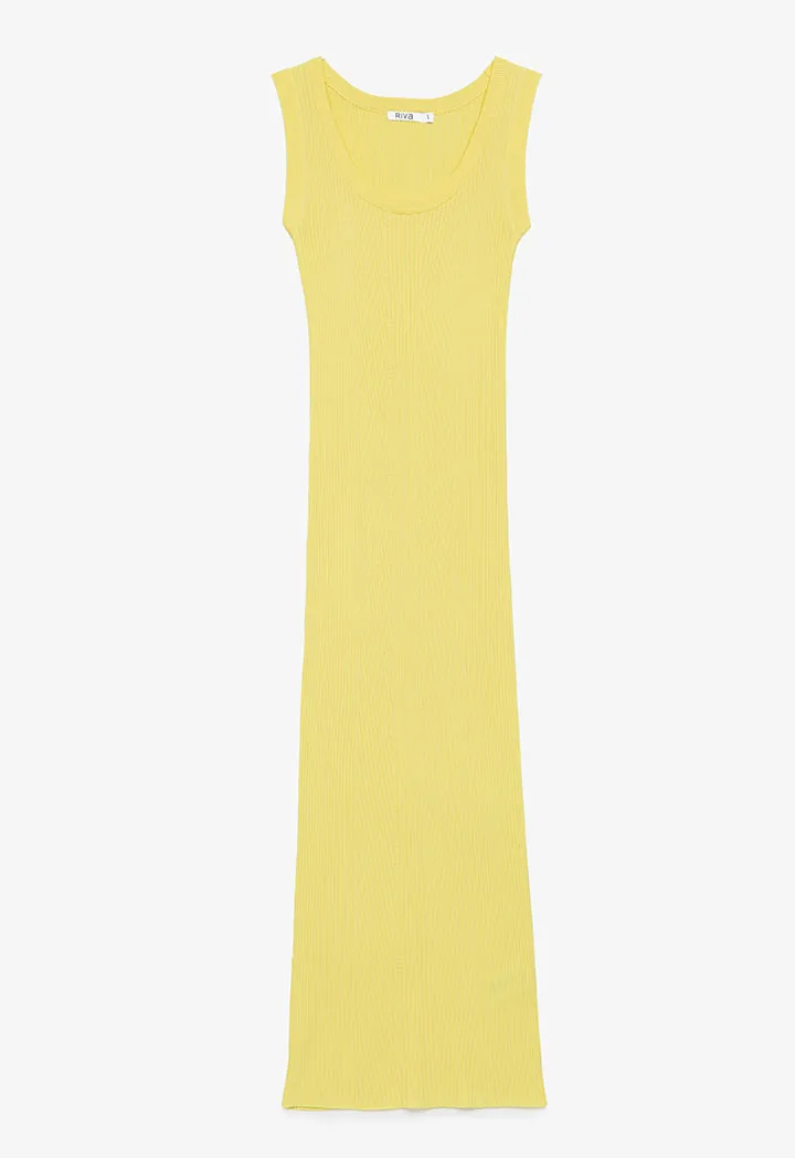 Classic Sleeveless Solid Ribbed Dress