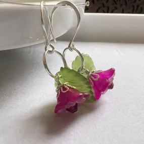 Clearance flower earrings (pink blossom)