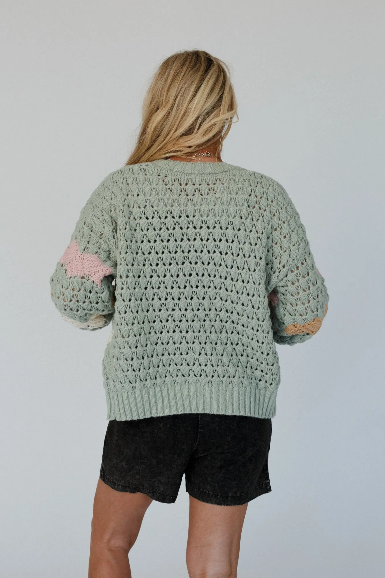 Cotton Candy Clouds Cardigan - Sage