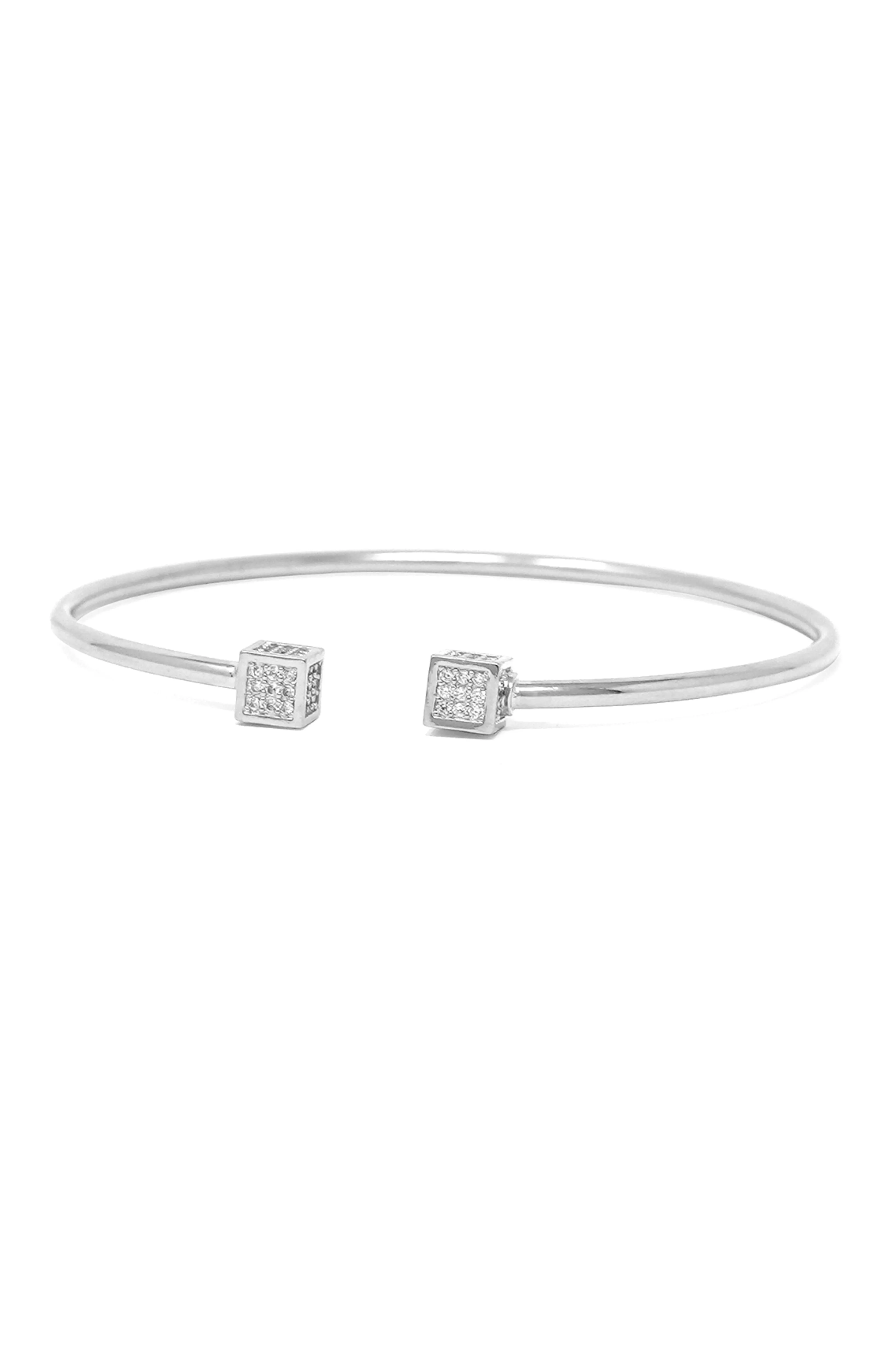 Cubic Glam Sterling Silver Adjustable Bracelet