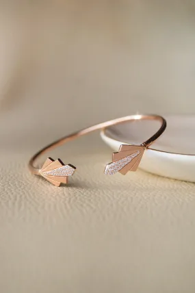 Deco Glam Rose Gold Plated Sterling Silver Adjustable Bracelet