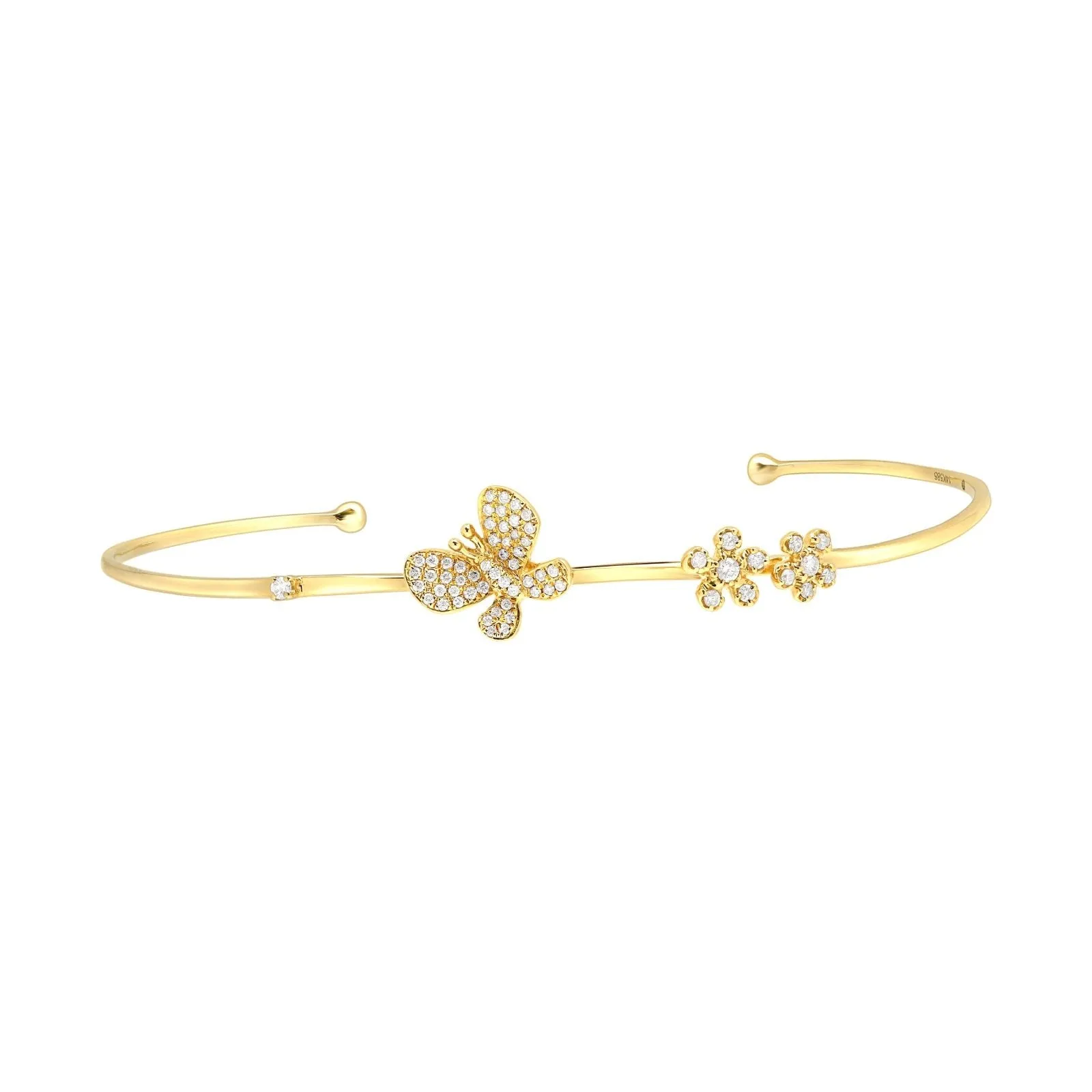 Diamond Butterfly and Flowers Garden Party Cuff