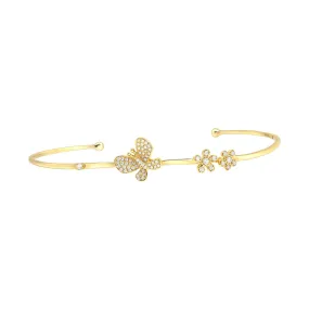 Diamond Butterfly and Flowers Garden Party Cuff