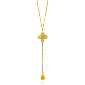 DOGWOOD GOLD LONG NECKLACE FILIGREE