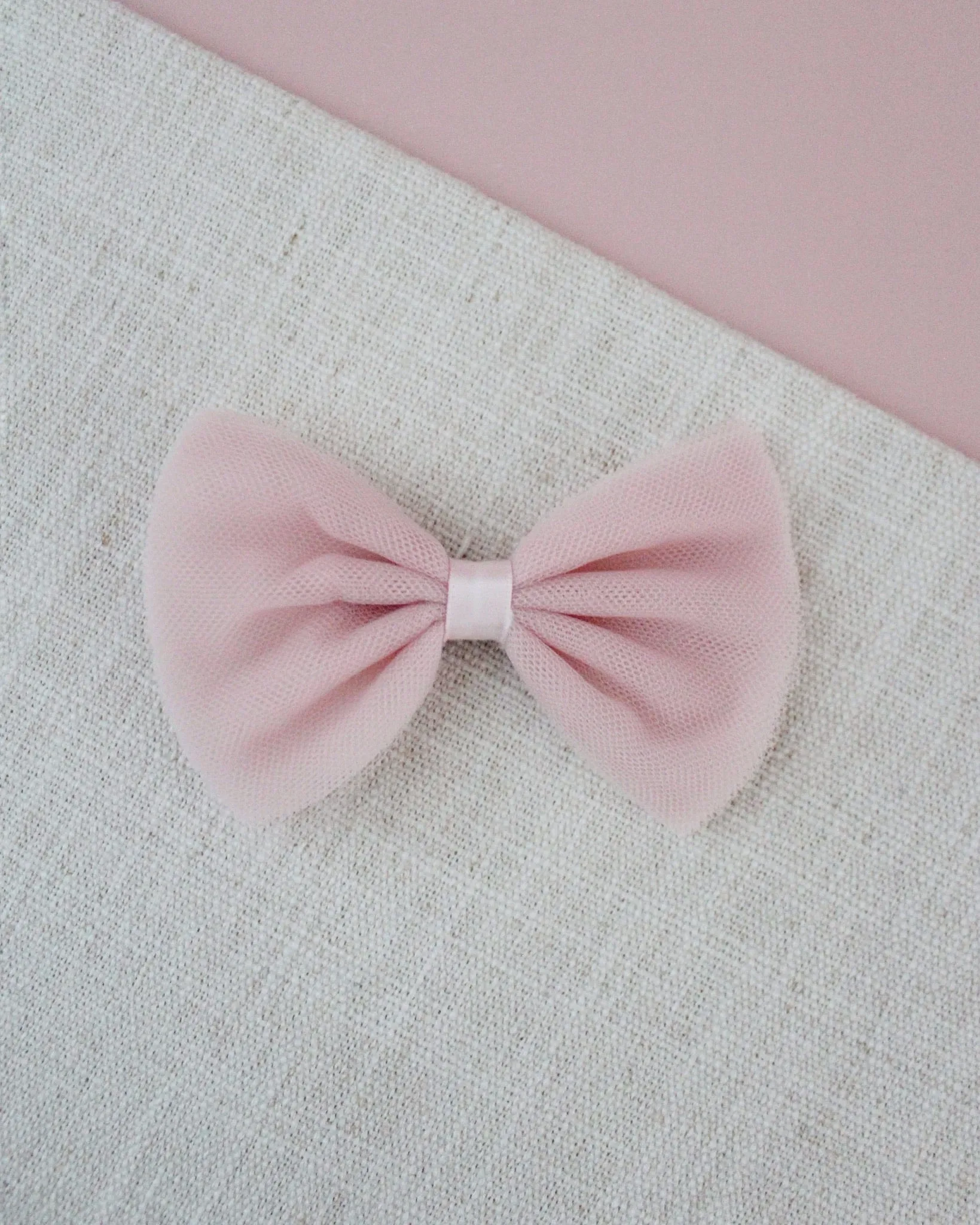 Dusty Pink Tuxedo Tulle Bow Hair Clip or Shoe Clips