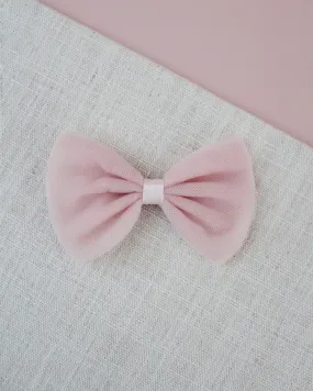 Dusty Pink Tuxedo Tulle Bow Hair Clip or Shoe Clips