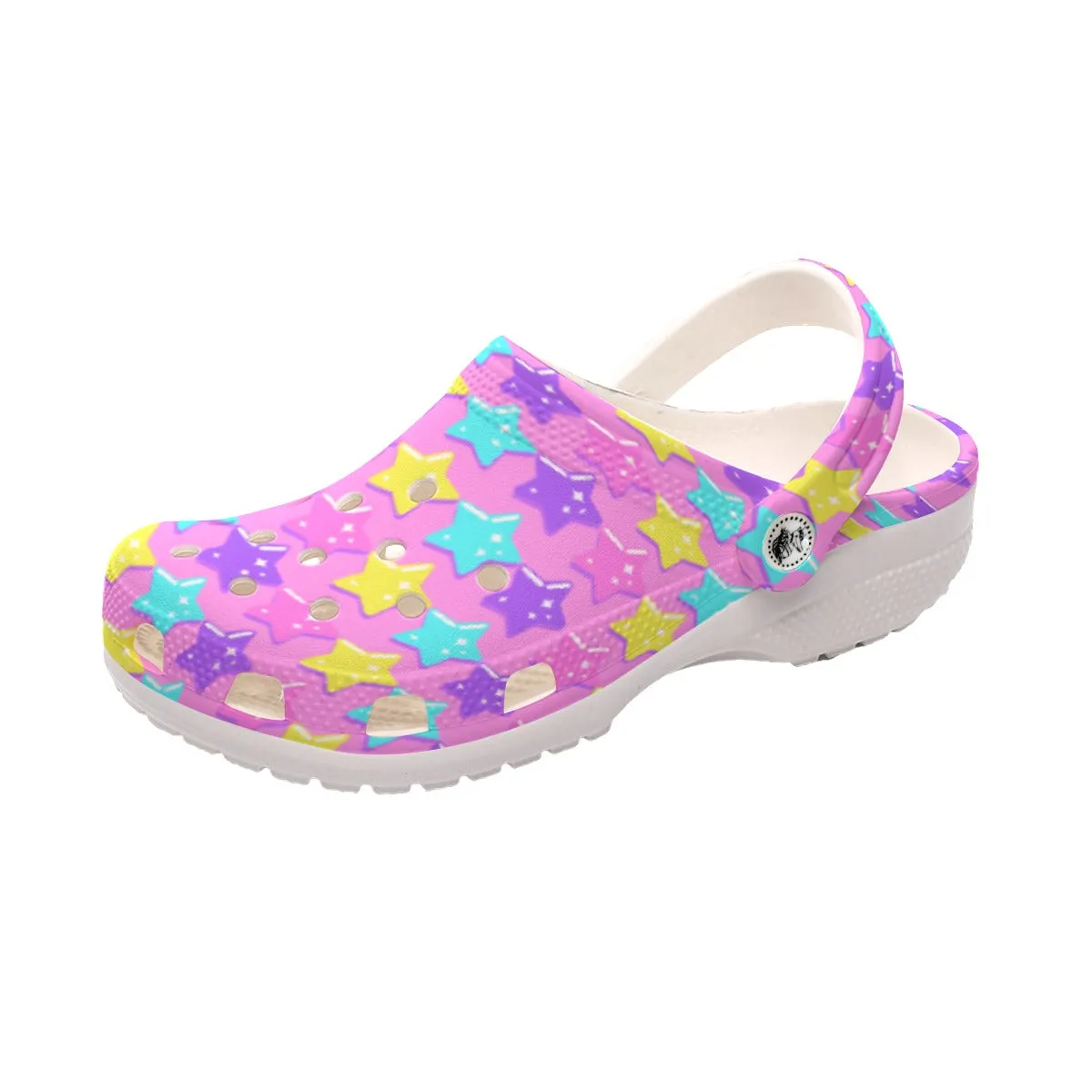 Electric Star Wave Pink Classic Clogs Women's Shoes