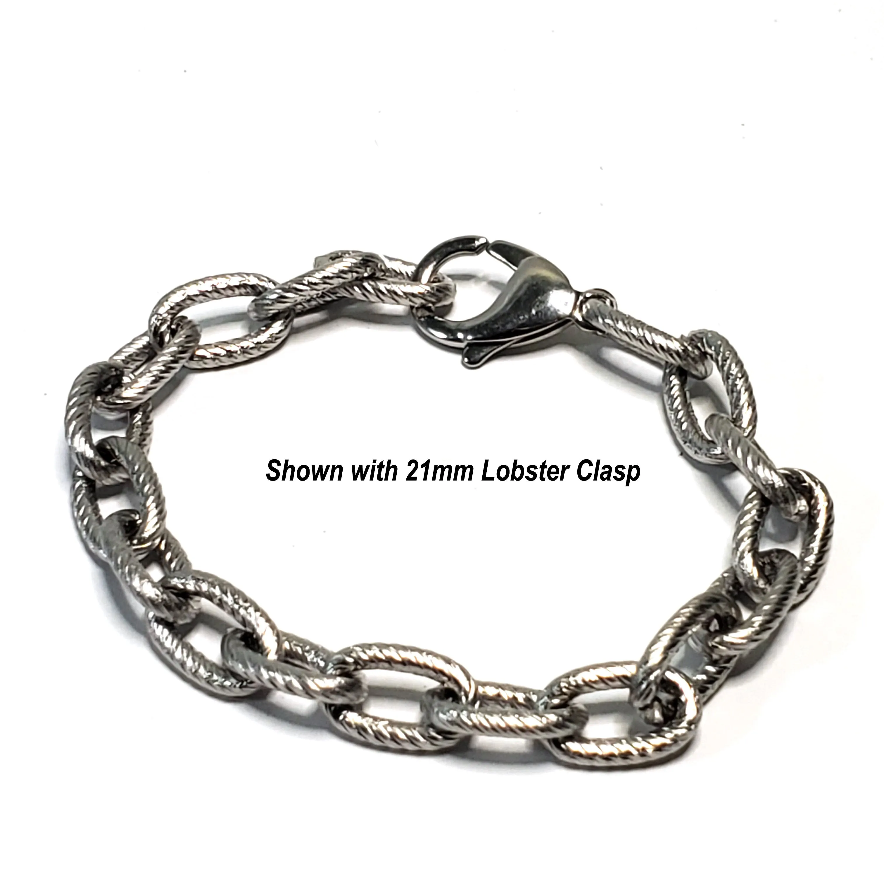 Extra Thick Textired Stainless Steel Jewelry Chain, 30 Feetl, Open Links, 14.5x9x2.5mm, #1969