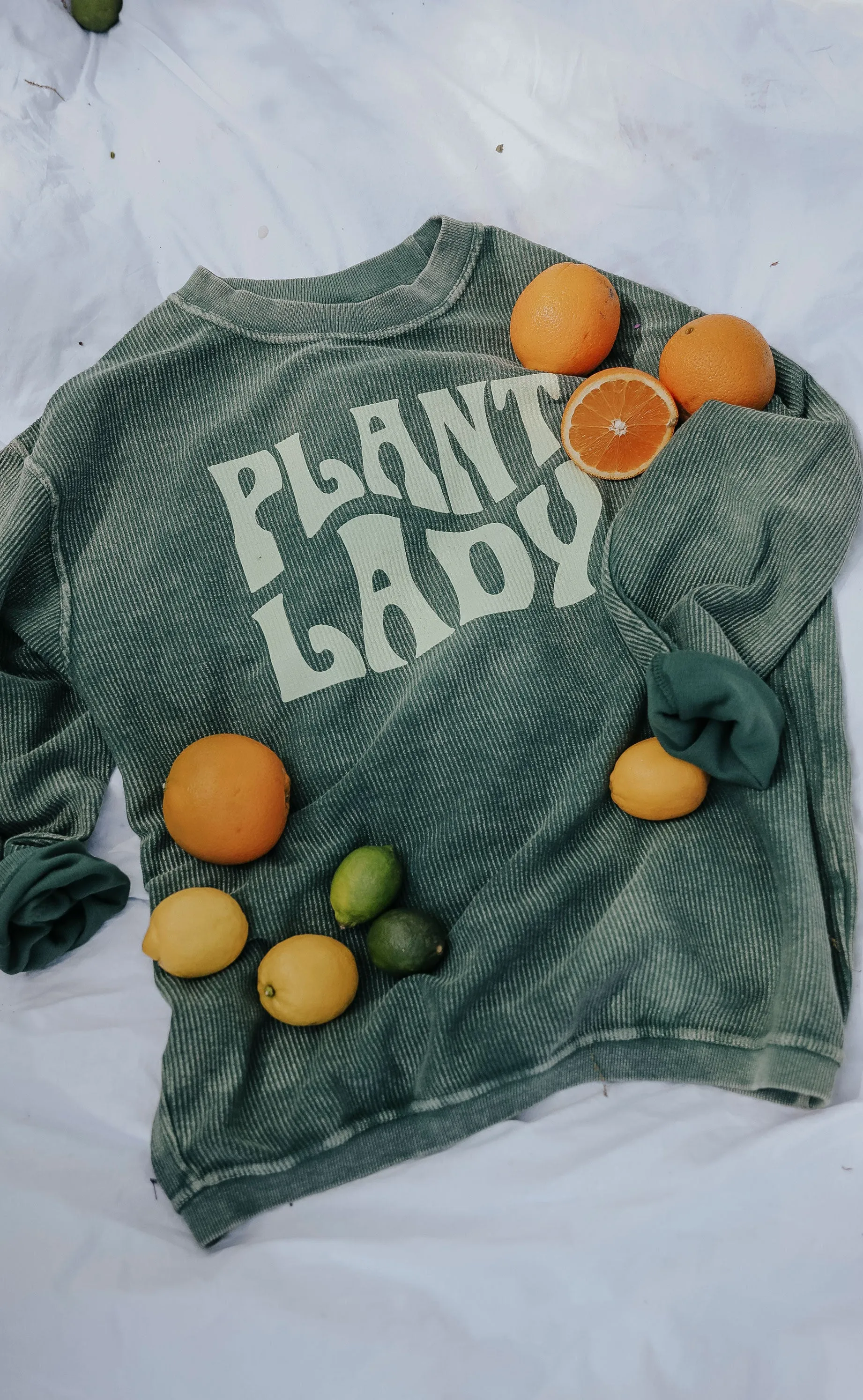 friday   saturday: plant lady corded sweatshirt