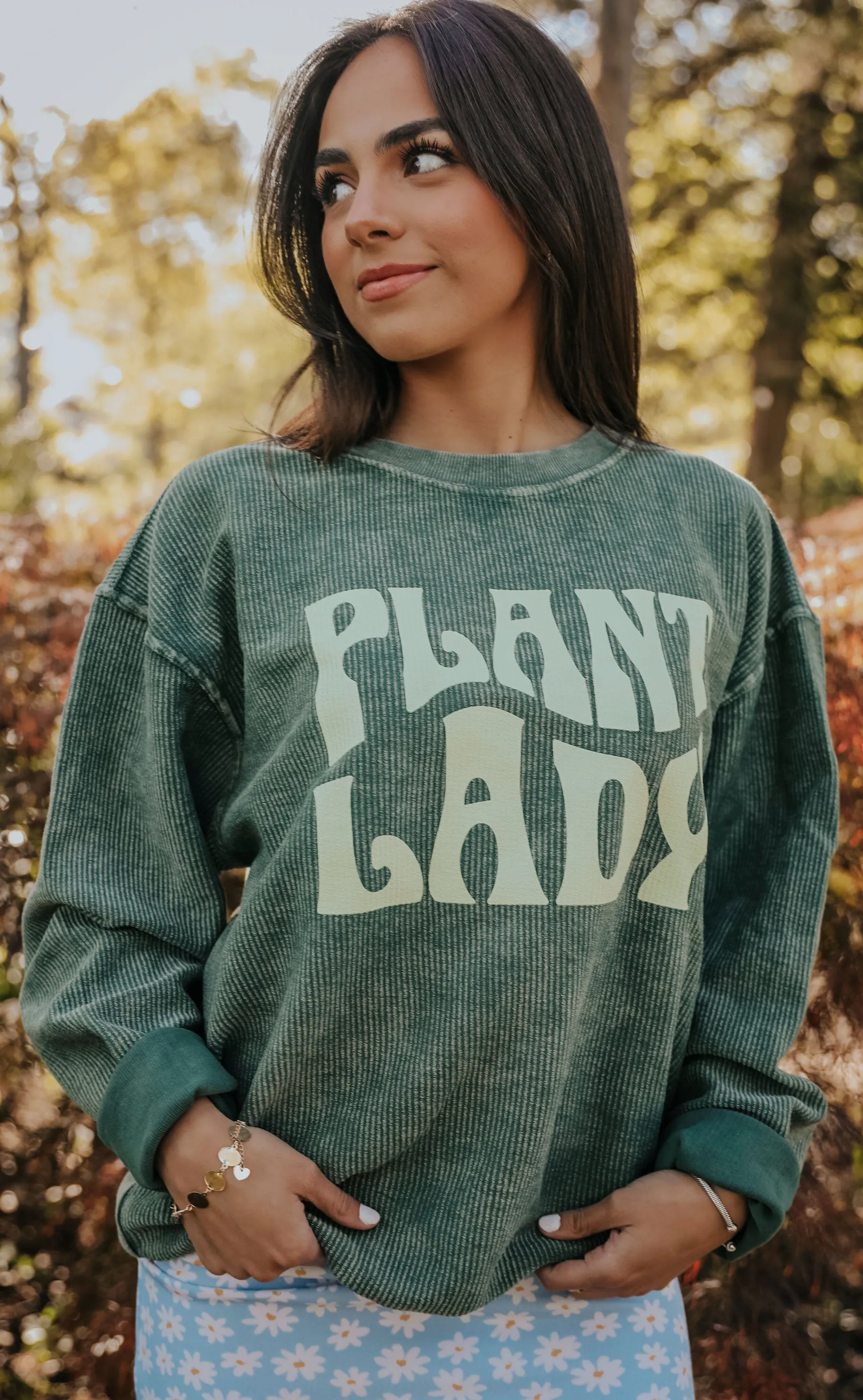 friday   saturday: plant lady corded sweatshirt