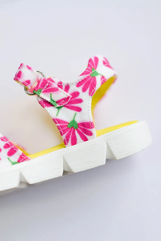 Fuchsia Flower Sandals